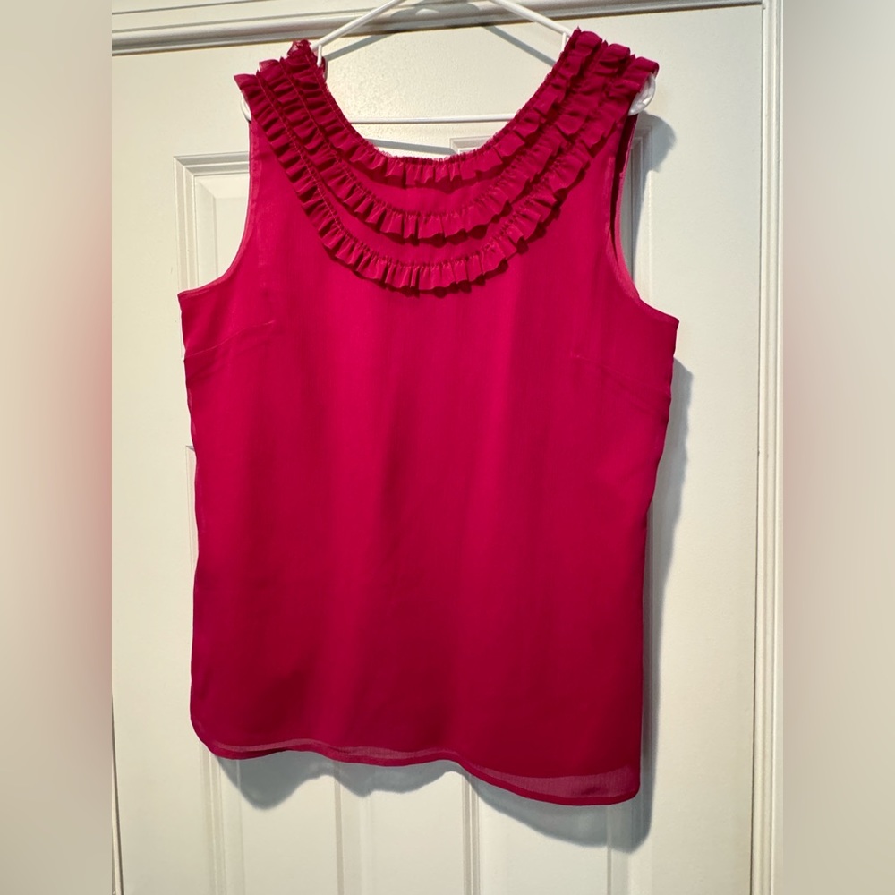 Banana Republic purple ruffle tank